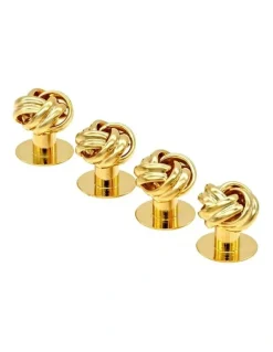 Cudworth Knot Shirt Studs Set of 4 in Gold