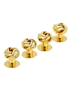 Cudworth Knot Shirt Studs Set of 4 in Gold