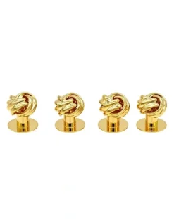Cudworth Knot Shirt Studs Set of 4 in Gold