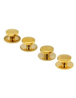 Cudworth Military Screw Shirt Stud Set of 4 in Gold