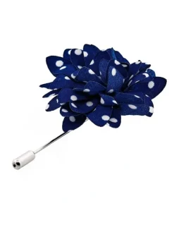 Cudworth Navy White Spot Floral Lapel P