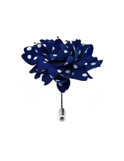 Cudworth Navy White Spot Floral Lapel P