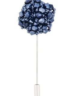 Cudworth Navy/Black Floral Lapel Pin