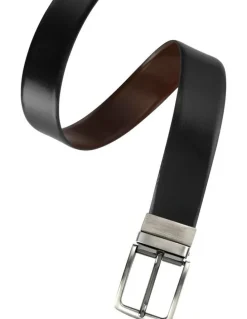 Cudworth Plain Spanish Leather Reversible Belt - Strap Only in Black/Tan