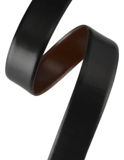 Cudworth Plain Spanish Leather Reversible Belt Strap in Black/Chocolate