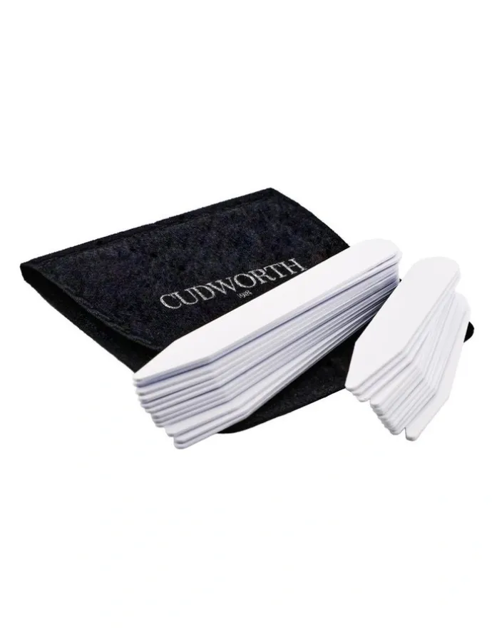 Cudworth Plastic Collar Stays (12 Pairs - 6 x Small and 6 x Large) in White