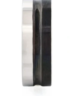 Cudworth Polished Stainless Steel with Ion Plated Ring in Black