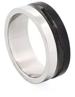Cudworth Polished Stainless Steel with Ion Plated Ring in Black