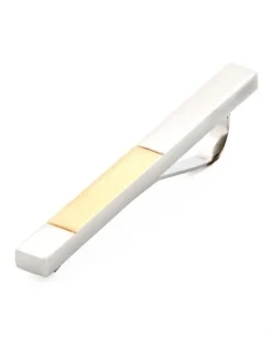 Cudworth Polished Stainless Steel with Brushed Ion Plated Gold Tie Slide