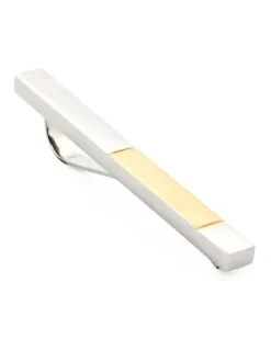 Cudworth Polished Stainless Steel with Brushed Ion Plated Gold Tie Slide