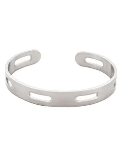 Cudworth Polished Stainless Steel Cuff And Bangle in Silver