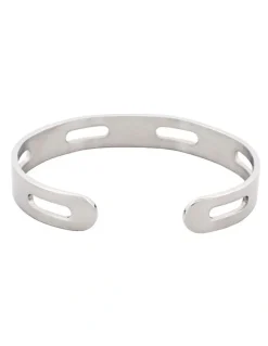 Cudworth Polished Stainless Steel Cuff And Bangle in Silver