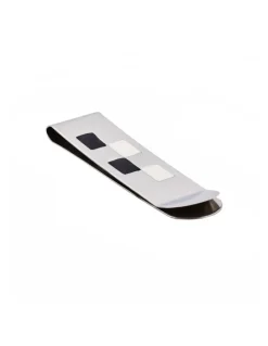 Cudworth Polished Stainless Steel Enamel Money Clip in Silver