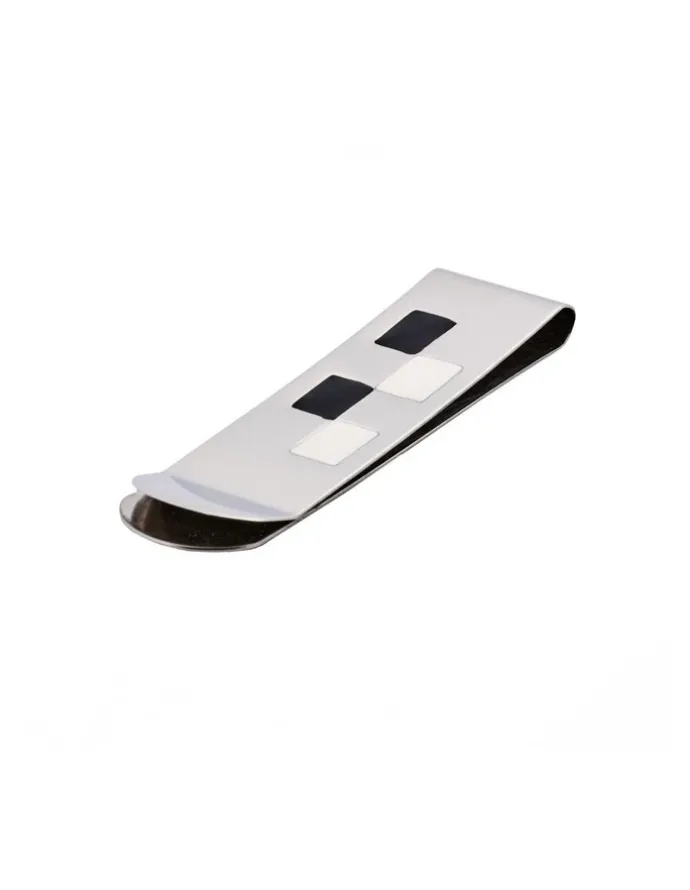 Cudworth Polished Stainless Steel Enamel Money Clip in Silver