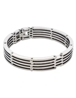 Cudworth Polished Stainless Steel Cutout Bangle And Bracelet in Silver