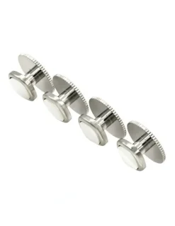 Cudworth Rhod Cushion Screw Shirt Stud Set of 4 in Mother Of Pearl