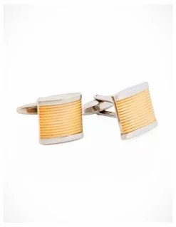 Cudworth Rhodium Matt Gold Cufflinks