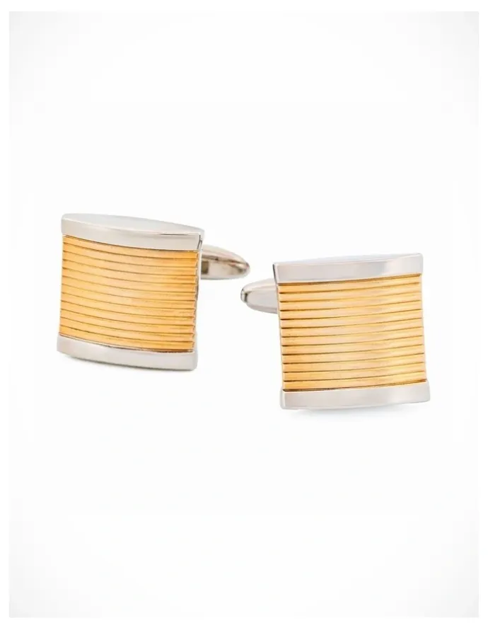 Cudworth Rhodium Matt Gold Cufflinks