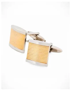 Cudworth Rhodium Matt Gold Cufflinks