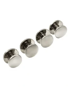 Cudworth Rhodium Military Shirt Stud (set of 4)