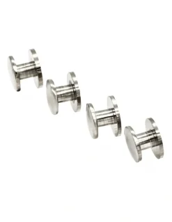 Cudworth Rhodium Military Shirt Stud (set of 4)