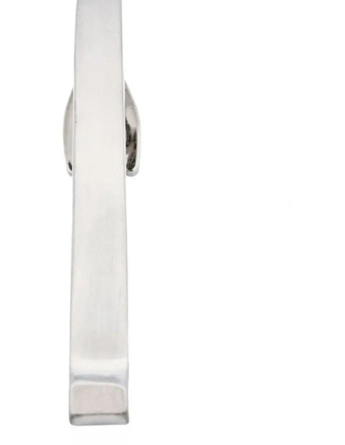 Cudworth Rhodium Plated Cubic Zirconia Tie Bar in Silver