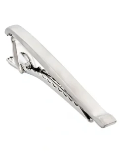 Cudworth Rhodium Plated Cubic Zirconia Tie Bar in Silver