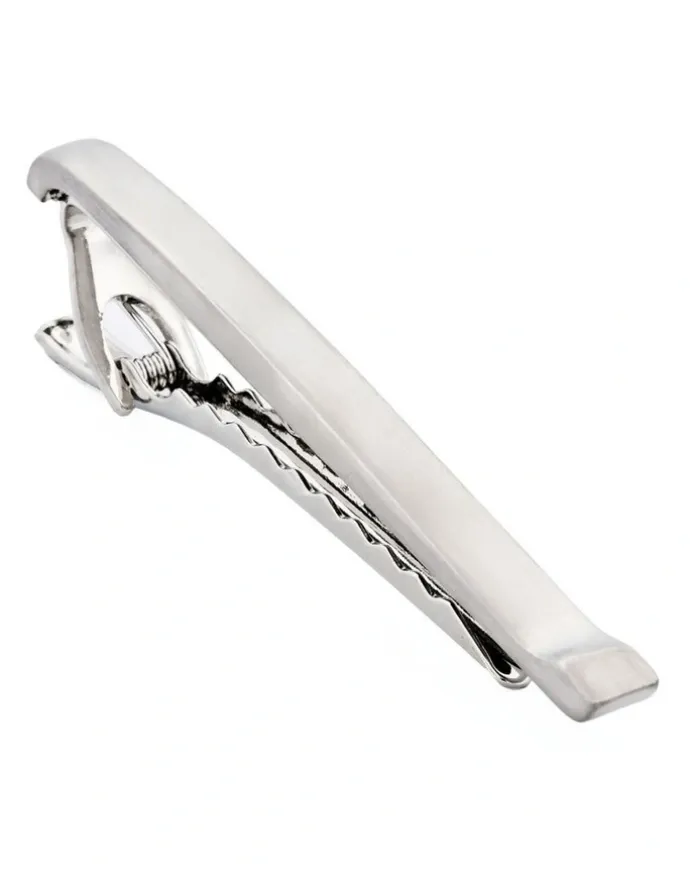 Cudworth Rhodium Plated Cubic Zirconia Tie Bar in Silver