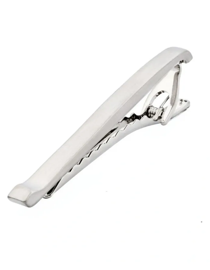 Cudworth Rhodium Plated Cubic Zirconia Tie Bar in Silver