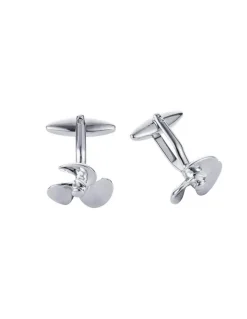 Cudworth Rhodium Plated Propeller Cufflinks in Silver