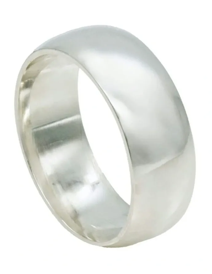 Cudworth Rhodium Plated Sterling Band Ring in Silver
