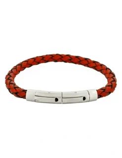 Cudworth Rosso Linea Italian Leather Bracelet in Red