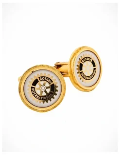 Cudworth Rotary logo white cufflinks