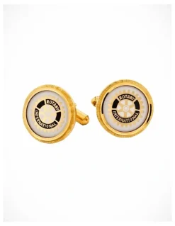Cudworth Rotary logo white cufflinks