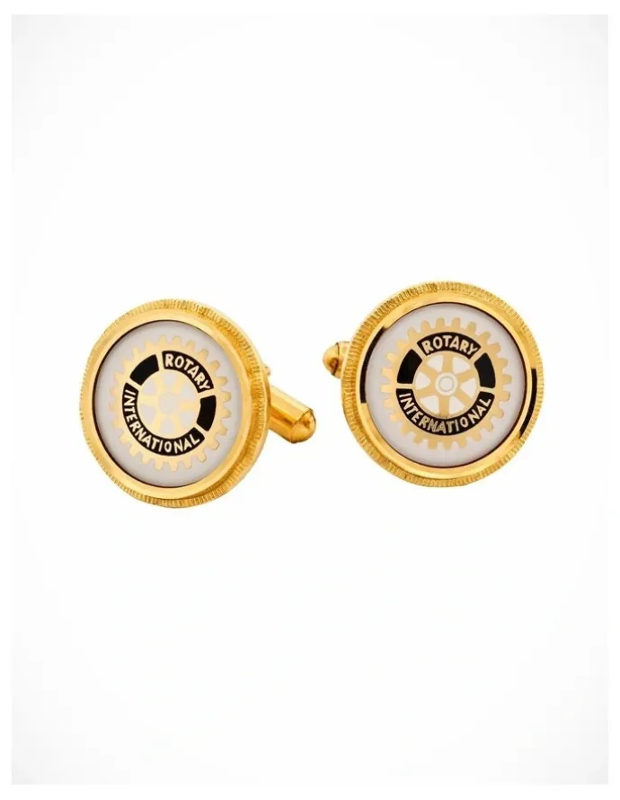 Cudworth Rotary logo white cufflinks