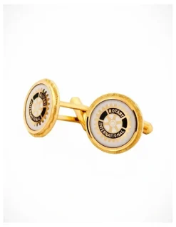 Cudworth Rotary logo white cufflinks