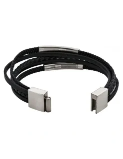 Cudworth Sierra Multi-Strand Leather Bracelet in Black