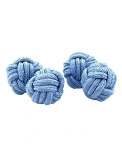 Cudworth Silk Knot Cufflinks in Sky Blue