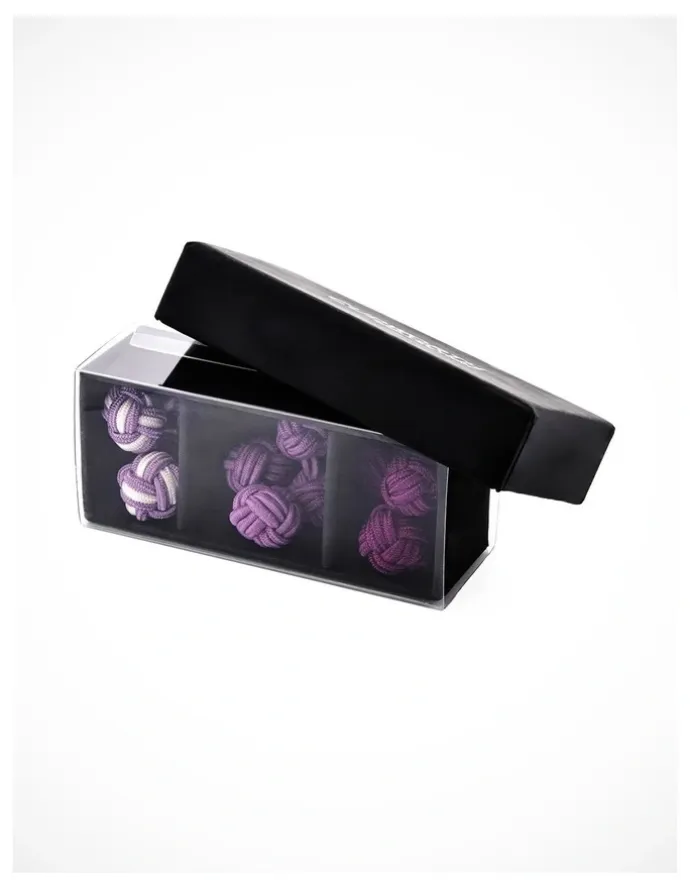 Cudworth Silk Knots Cufflinks Set in Purple