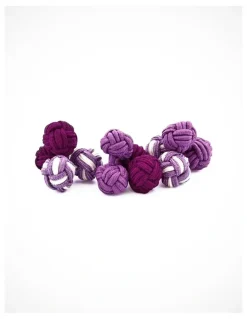 Cudworth Silk Knots Cufflinks Set in Purple