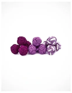 Cudworth Silk Knots Cufflinks Set in Purple