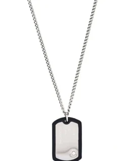 Cudworth Stainless Steel & Rubber Dog Tag & Chain in Silver