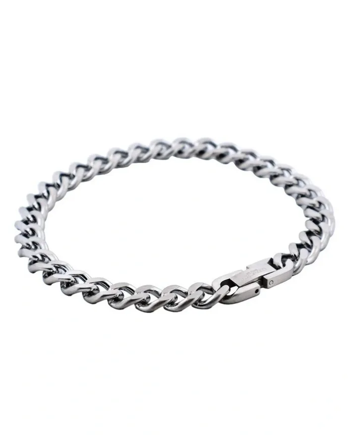 Cudworth Stainless Steel Curb Link Chain Bracelet in Silver