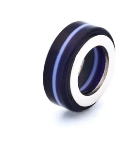 Cudworth Stainless Steel Ceramic Bead in Black/Blue