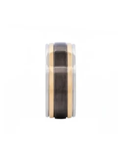 Cudworth Stainless Steel Ion Plated Centre-Band Ring in Black