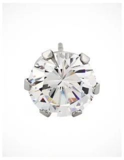 Cudworth Stainless Steel Earring Cubic Zirconia in Silver