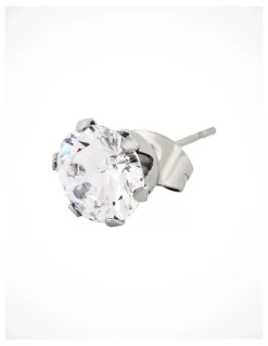 Cudworth Stainless Steel Earring Cubic Zirconia in Silver