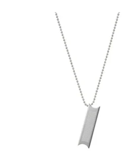 Cudworth Stainless Steel Pendant With Fibreglass Inlay On 50cm in Silver