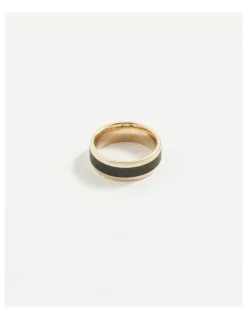 Cudworth Stainless Steel Ion Plated & Carbon Fibre Ring in Rose Gold