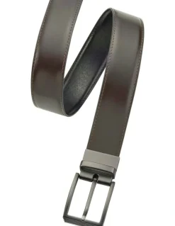 Cudworth Stitched Reversible Leather Strap in Black/Brown